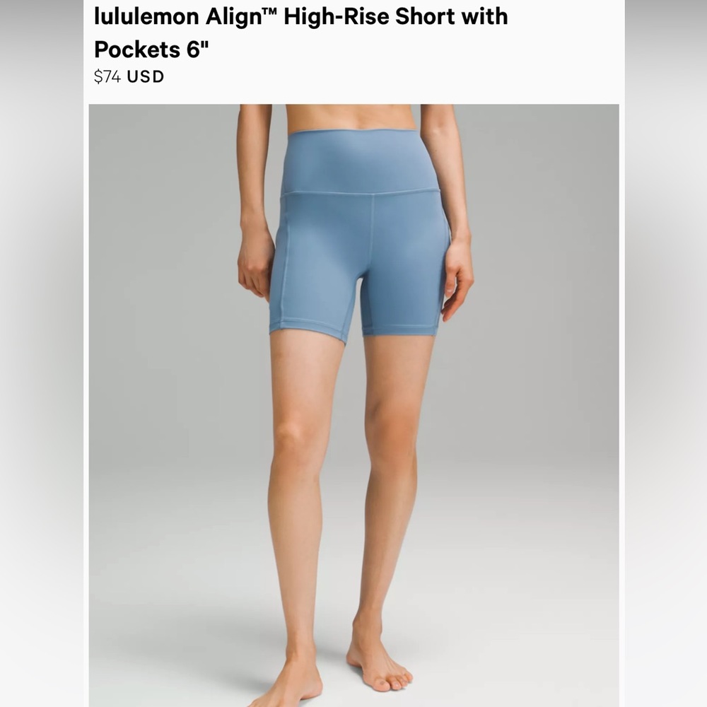 lululemon Align High-Rise Short with Pockets 6" - Utility Blue